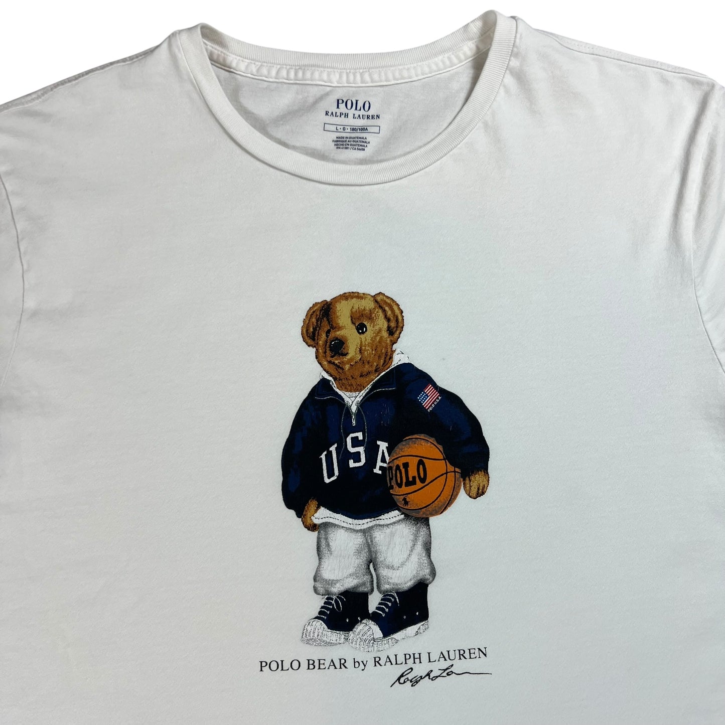 Y2K Polo Ralph Lauren Polo Bear basketball tee (L)