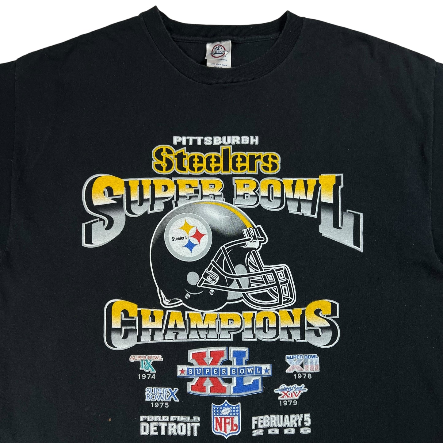 Vintage 2006 Pittsburgh Steelers Super Bowl champions faded tee (XL)