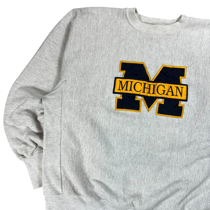 Vintage 90s University of Michigan Wolverines reverse weave style crewneck (L)