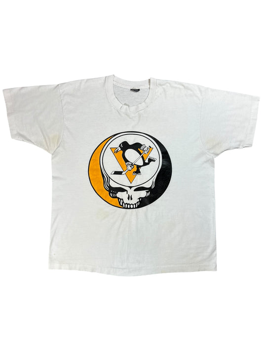 Vintage 1991 Grateful Dead Pittsburgh Penguins Stanley Cup champs Ripple band lot tee (XL)