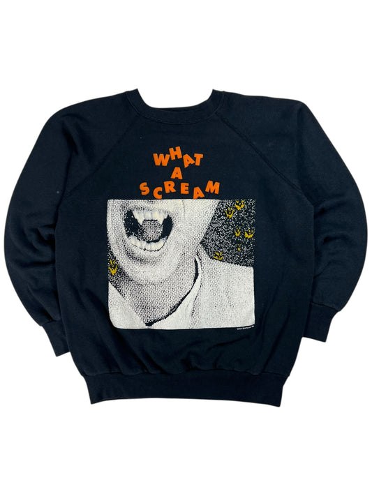 Vintage 80s WHAT A SCREAM Halloween spooky vampire crewneck (M)