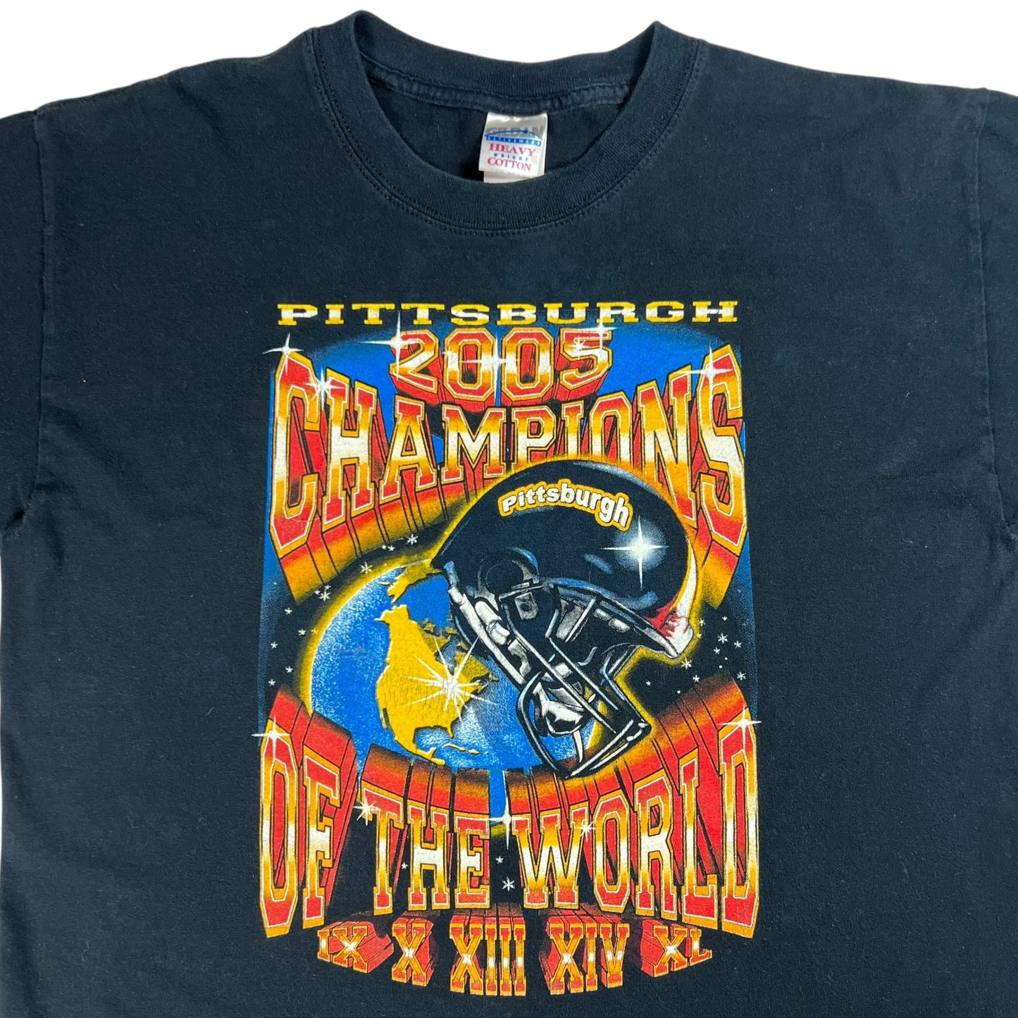 Vintage 2005 Pittsburgh Steelers Champions of the world faded tee (L)