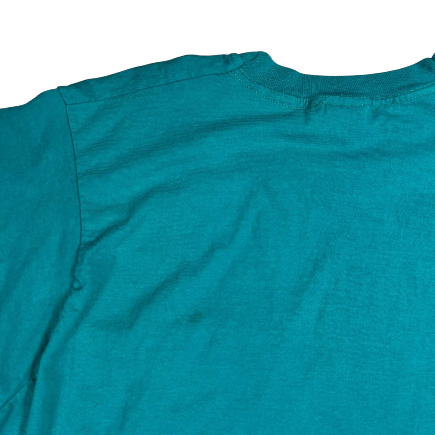 Vintage 80s Fruit of the loom teal selvedge pocket tee (L)