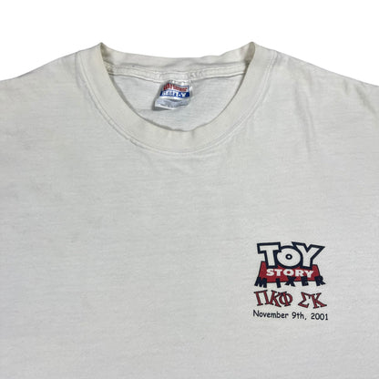 Vintage 2001 Toy Story Frat Parody “A BUZZ OR WOODY GUARANTEED” tee (XL)