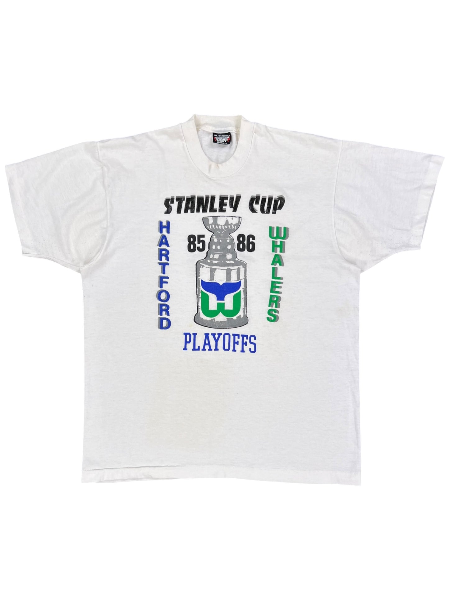 Vintage 1986 Hartford Whalers Stanley Cup tee (L)