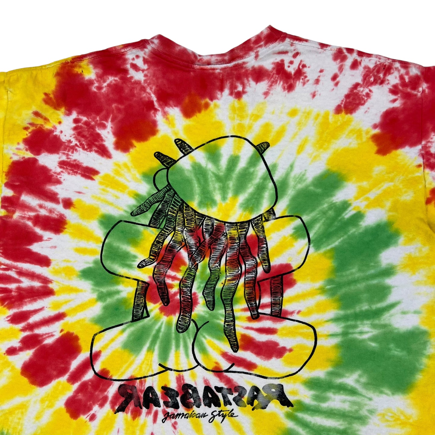 Vintage 90s Rasta Bear Jamaican style tie dye tee (L)