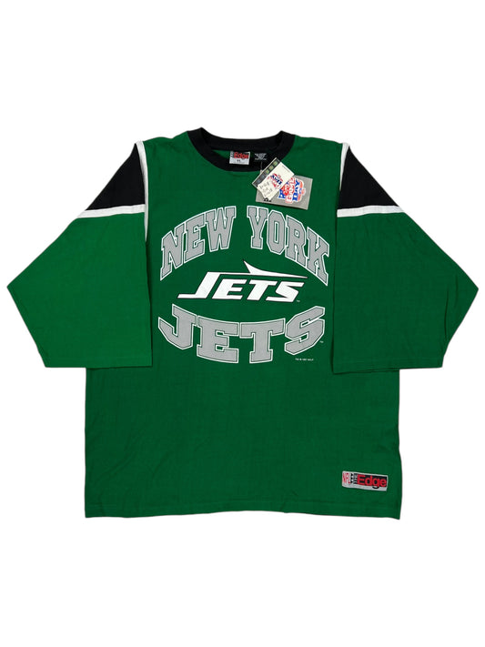 Vintage 1997 The Edge New York Jets 3/4 sleeve tee (XL) DS NWT