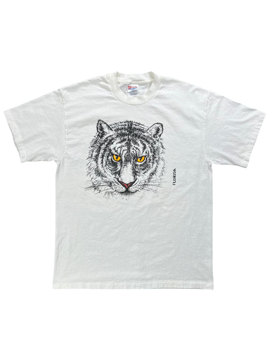 Vintage 90s Tiger animal print Florida tee (L)