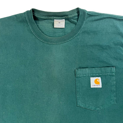 Vintage Y2K Carhartt forest green long sleeve pocket shirt (L)