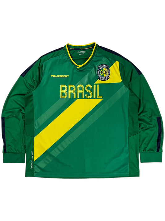 Y2K Polo Sport Ralph Lauren Brasil long sleeve soccer jersey (XXL)