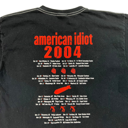 Vintage 2004 Green Day American Idiot tour band tee (L)