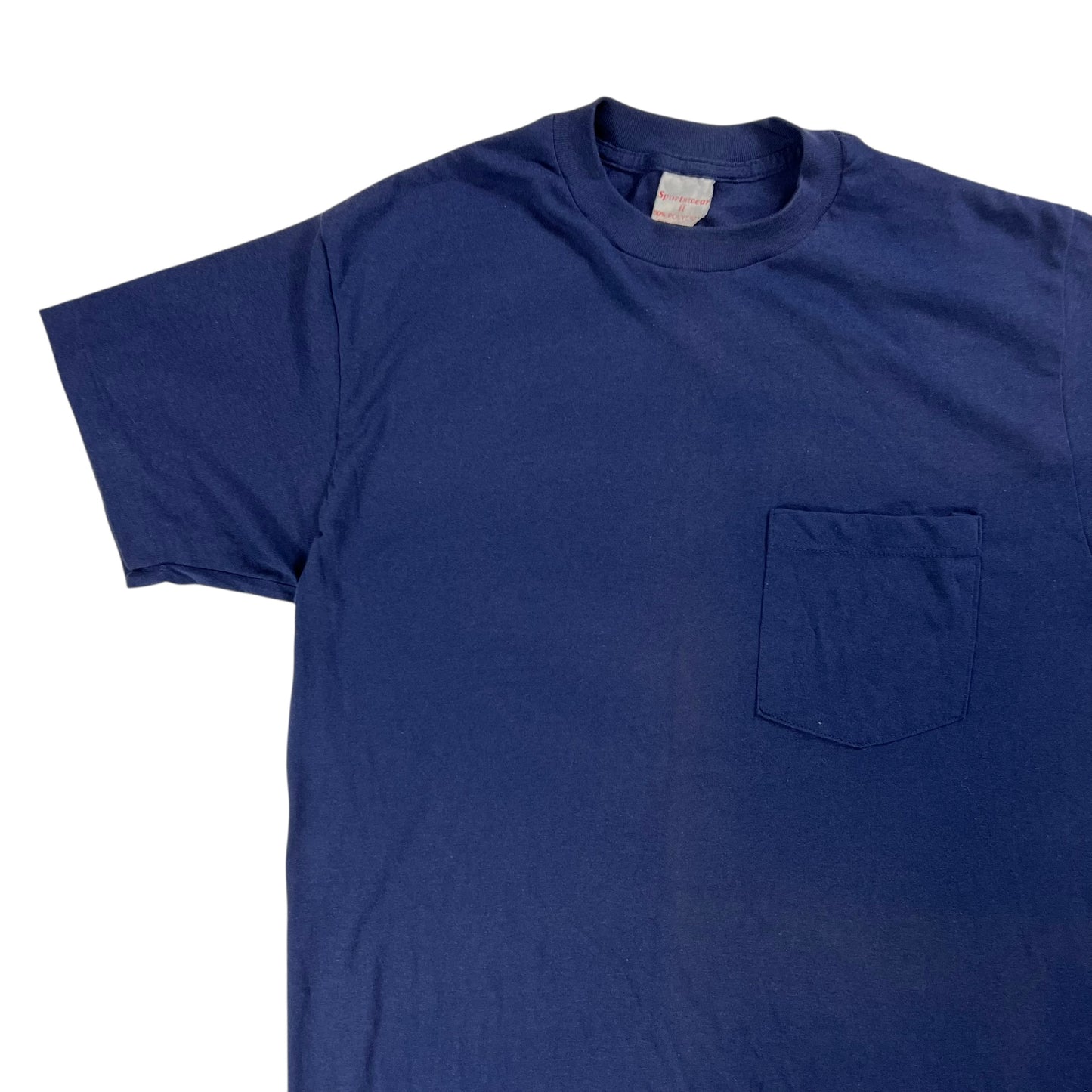 Vintage 80s Sportswear navy blue worn pocket tee (M)