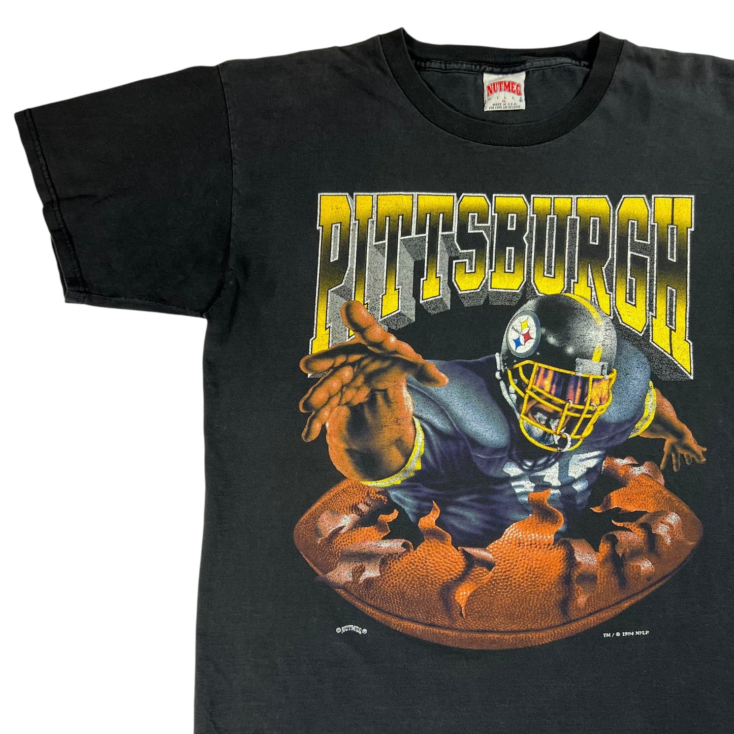 Vintage 1994 Nugmeg Pittsburgh Steelers break through faded tee (XL)