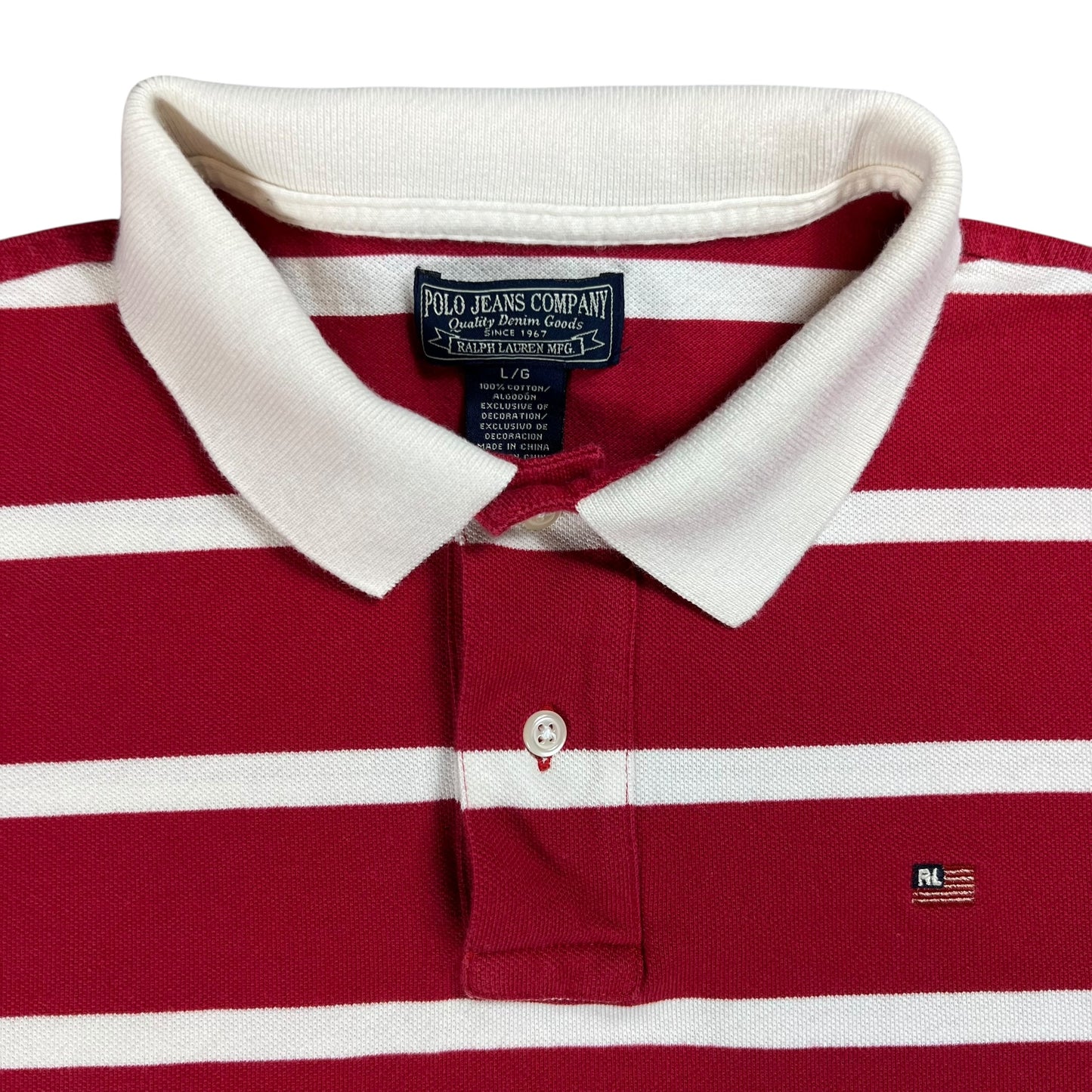 Vintage Y2K Polo Ralph Lauren Jeans Co. mini flag polo shirt (L)