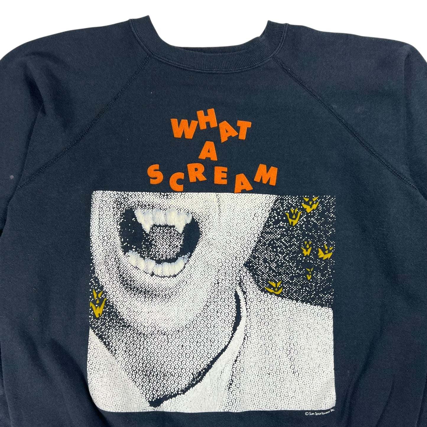 Vintage 80s WHAT A SCREAM Halloween spooky vampire crewneck (M)