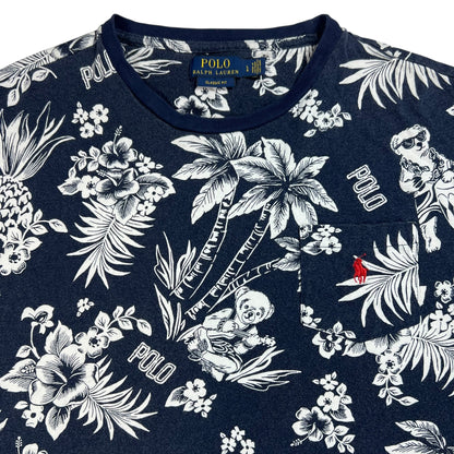 Y2K Polo Ralph Lauren Polo Bear all over print pocket tee (L)