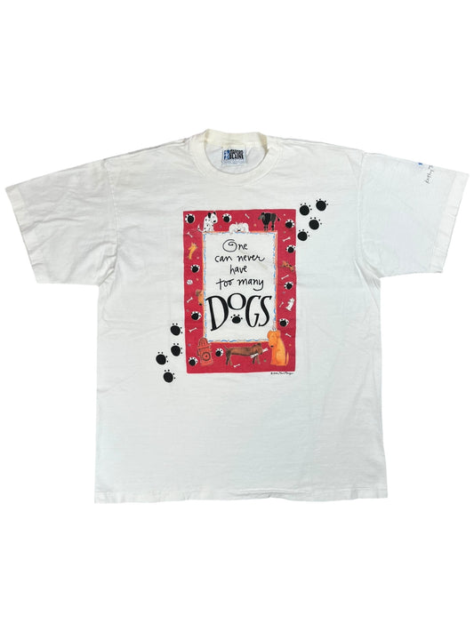 Vintage 90s One can never have too many dogs art tee (XL)