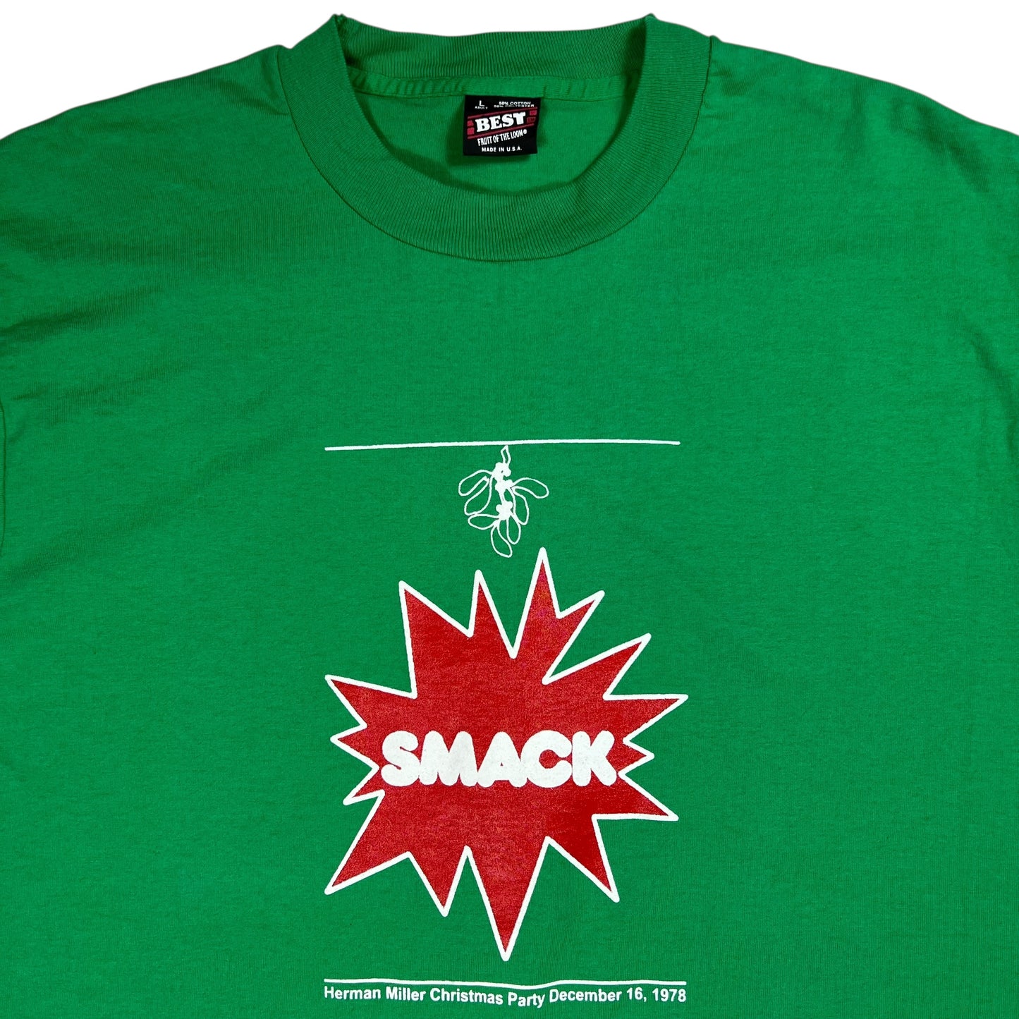 Vintage 80s Herman Miller MCM Furniture Christmas Party 1978 staff tee (L)