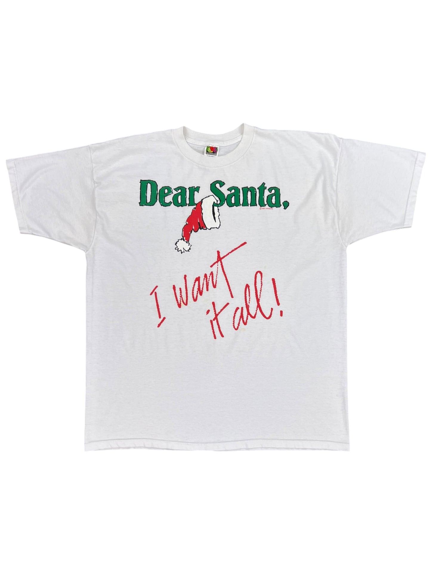 Vintage 90s Dear Santa, I want it all! Christmas tee (XXL)