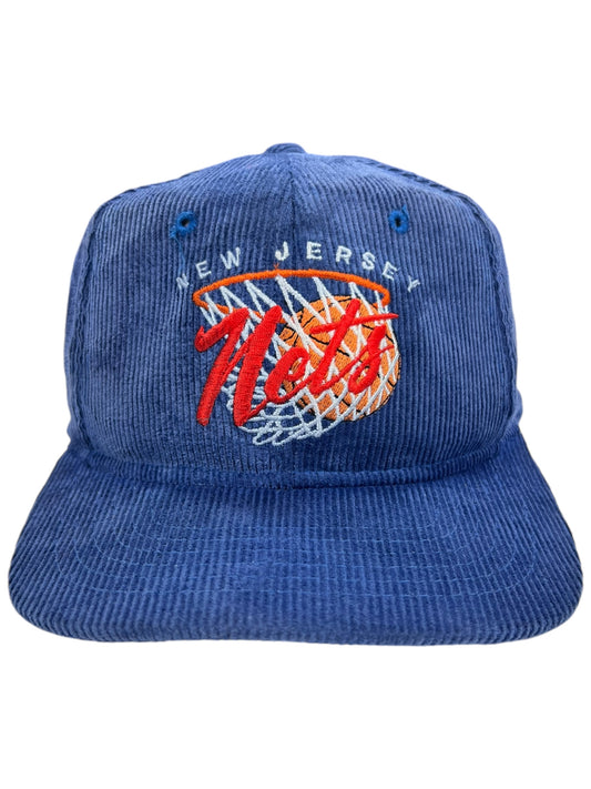 Vintage 90s New Jersey Nets Drew Pearson Corduroy SnapBack