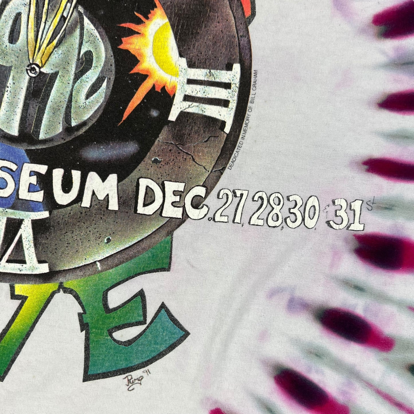 Vintage 1992 Grateful Dead New Years Eve tie dye band tee (XL)