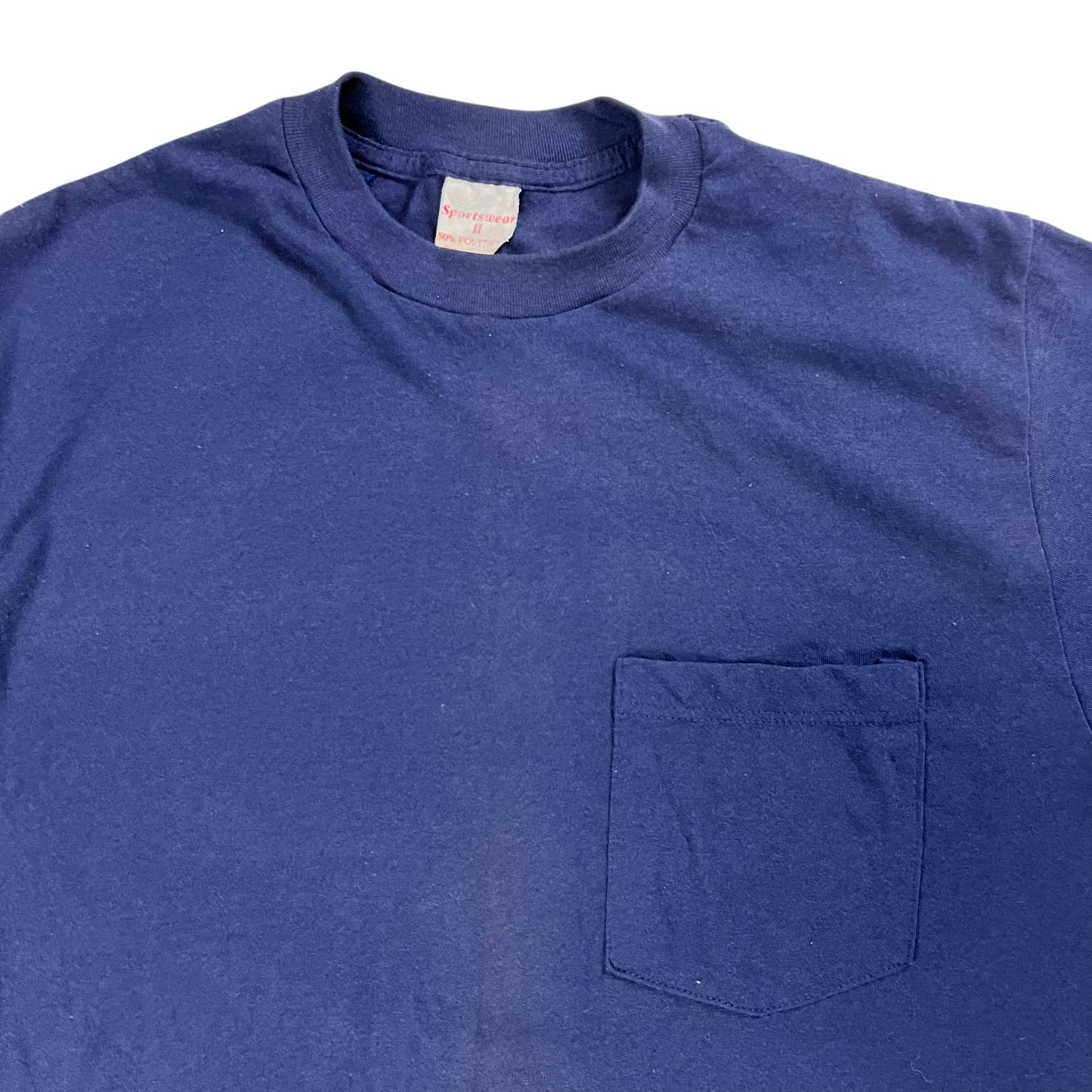 Vintage 80s Sportswear navy blue worn pocket tee (M)