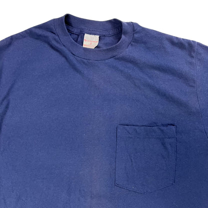 Vintage 80s Sportswear navy blue worn pocket tee (M)