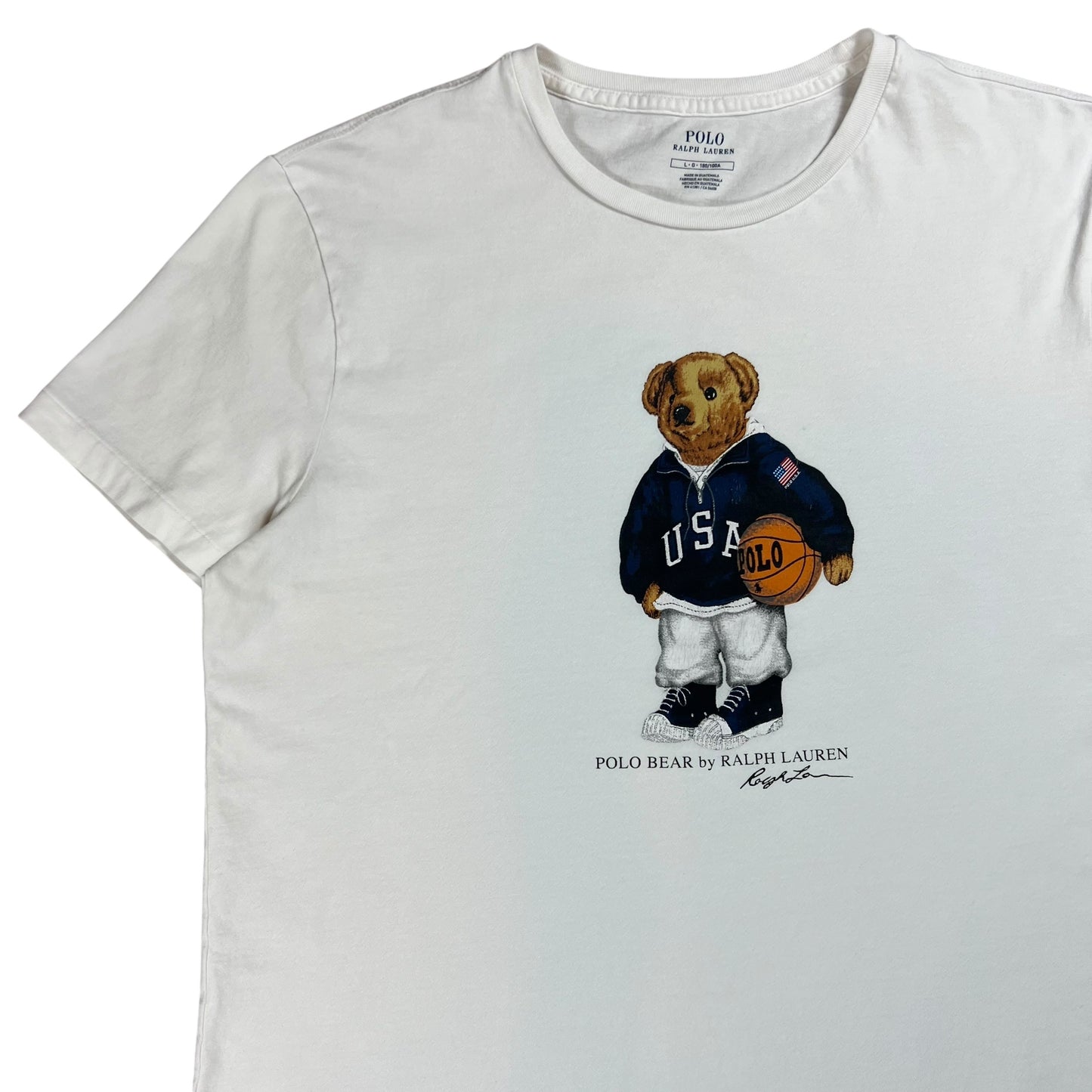 Y2K Polo Ralph Lauren Polo Bear basketball tee (L)