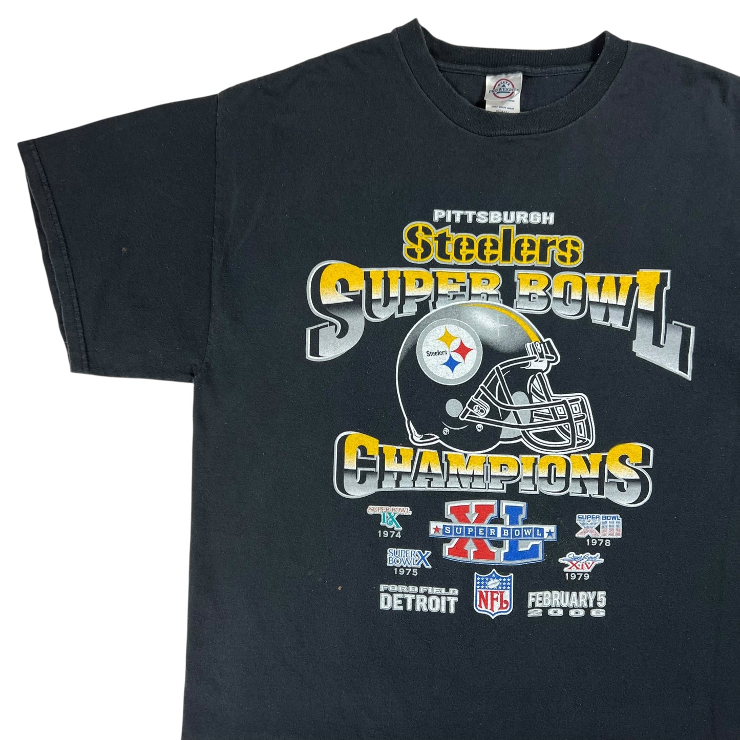 Vintage 2006 Pittsburgh Steelers Super Bowl champions faded tee (XL)