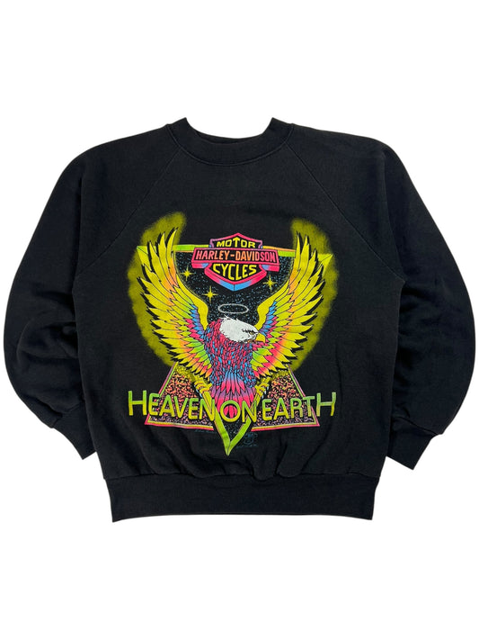 Vintage 80s Harley Davidson Motorcycles Heaven On Earth crewneck (S)
