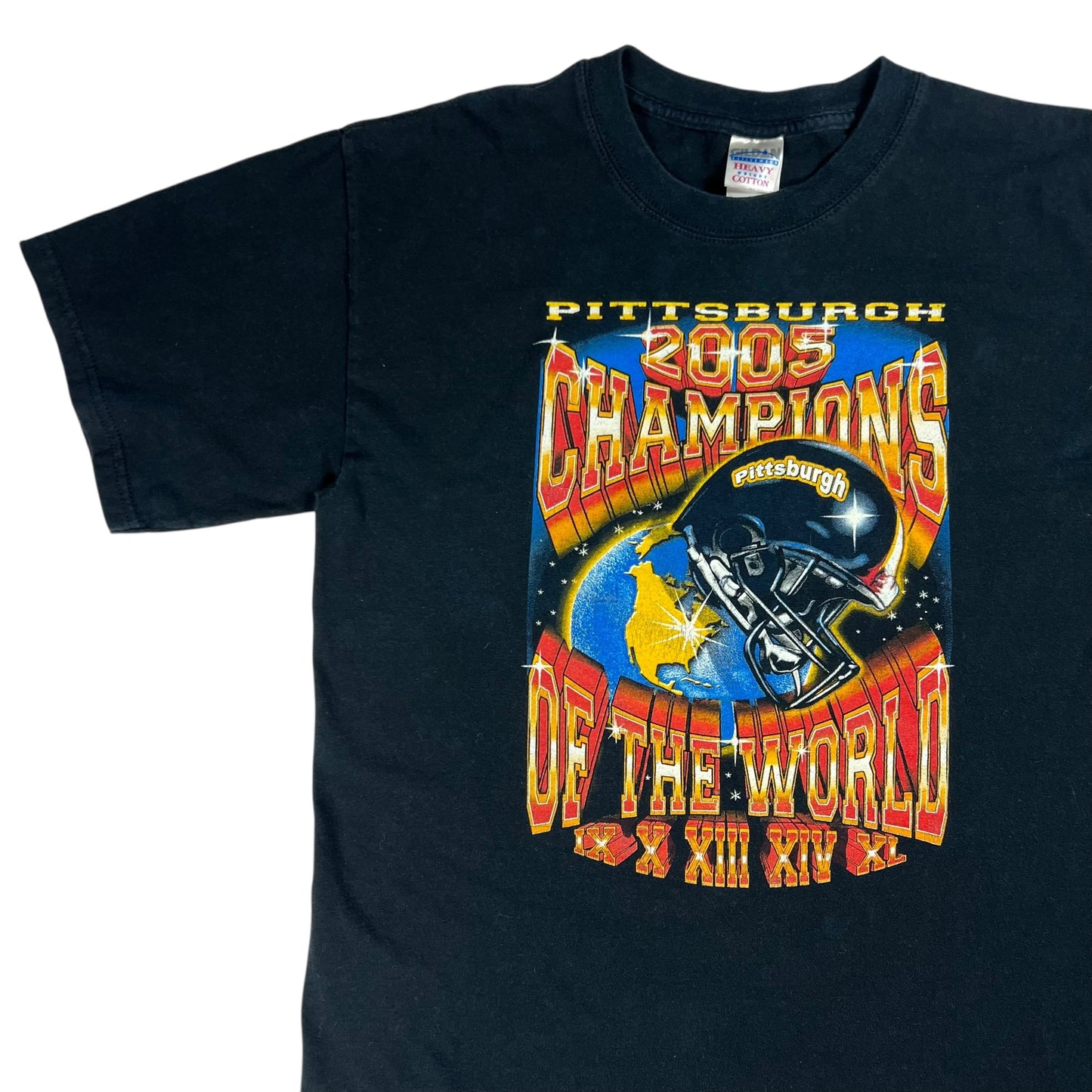 Vintage 2005 Pittsburgh Steelers Champions of the world faded tee (L)