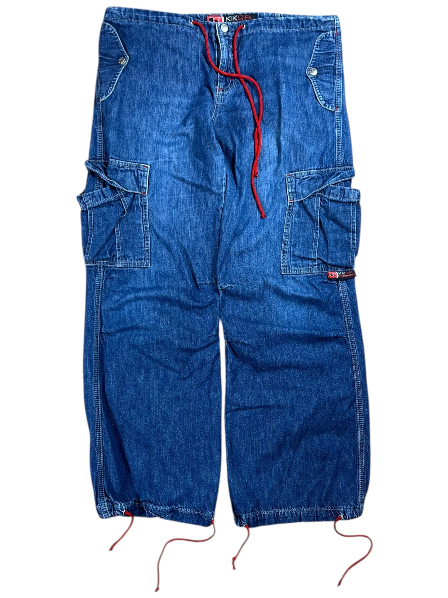 Vintage Y2K KIKGIRL KIKWEAR Baggy women’s denim cargo jeans (L)