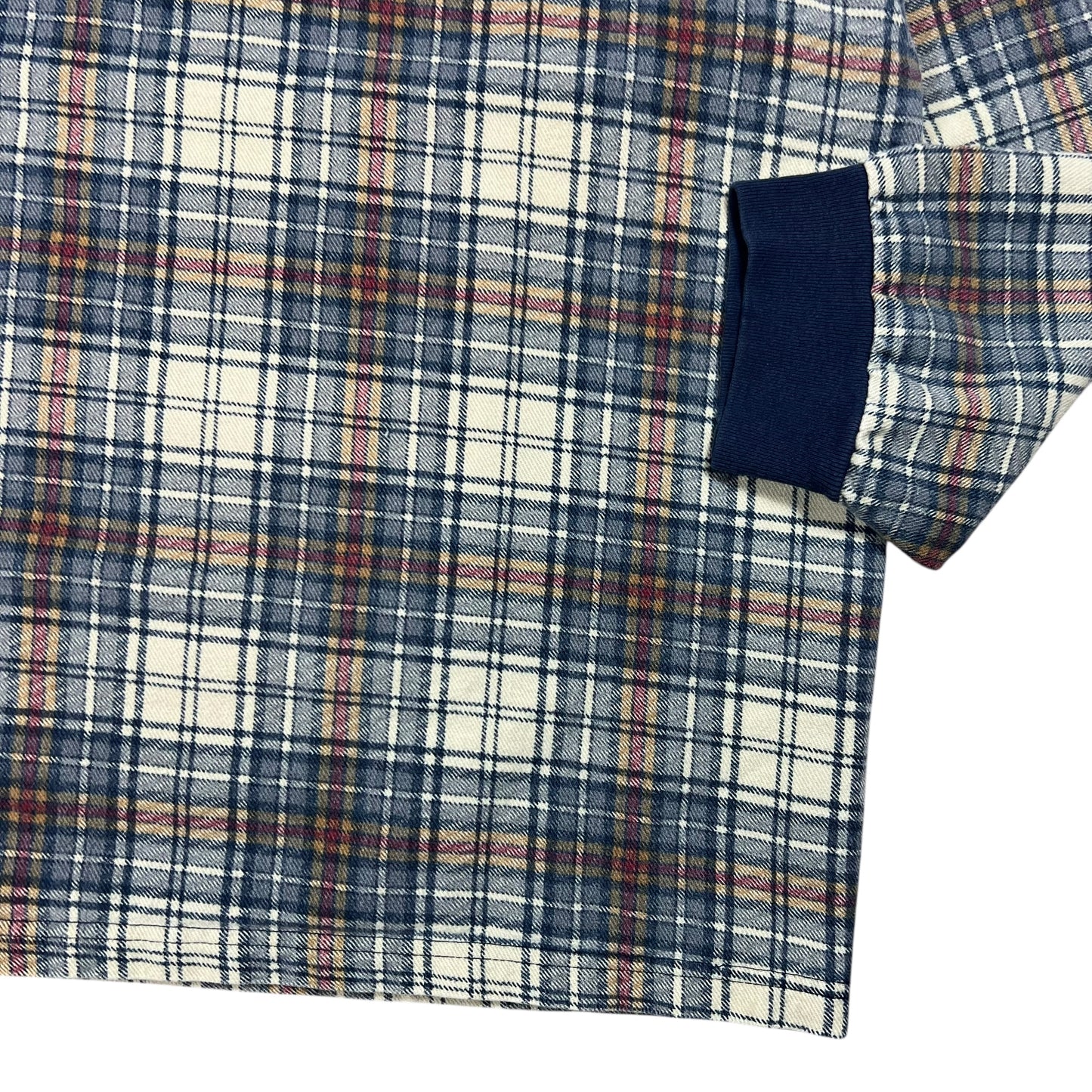 Vintage 90s Structure plaid USA made 1/4 button up crewneck (XL)