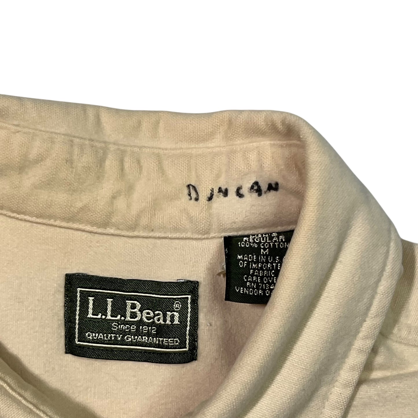Vintage 90s L.L. Bean cream chamois button up shirt (M)