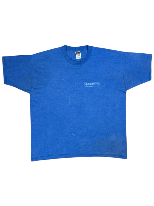Vintage 90s goodwill thrift store faded blue tee (XXL)