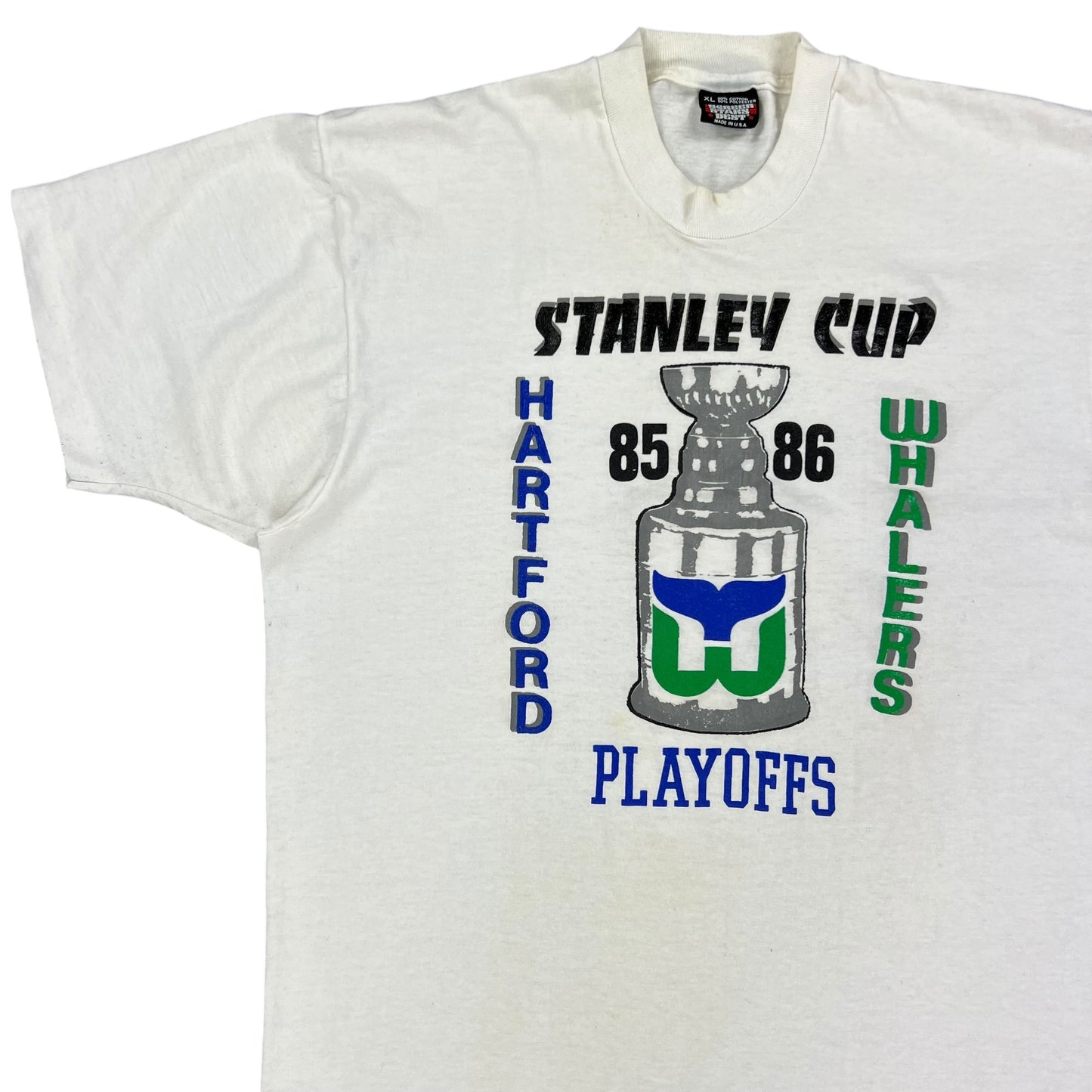 Vintage 1986 Hartford Whalers Stanley Cup tee (L)