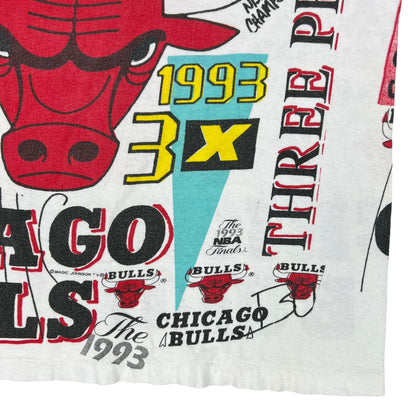 Vintage 1993 Chicago Bulls 3X NBA Champions all over print tee (XL)