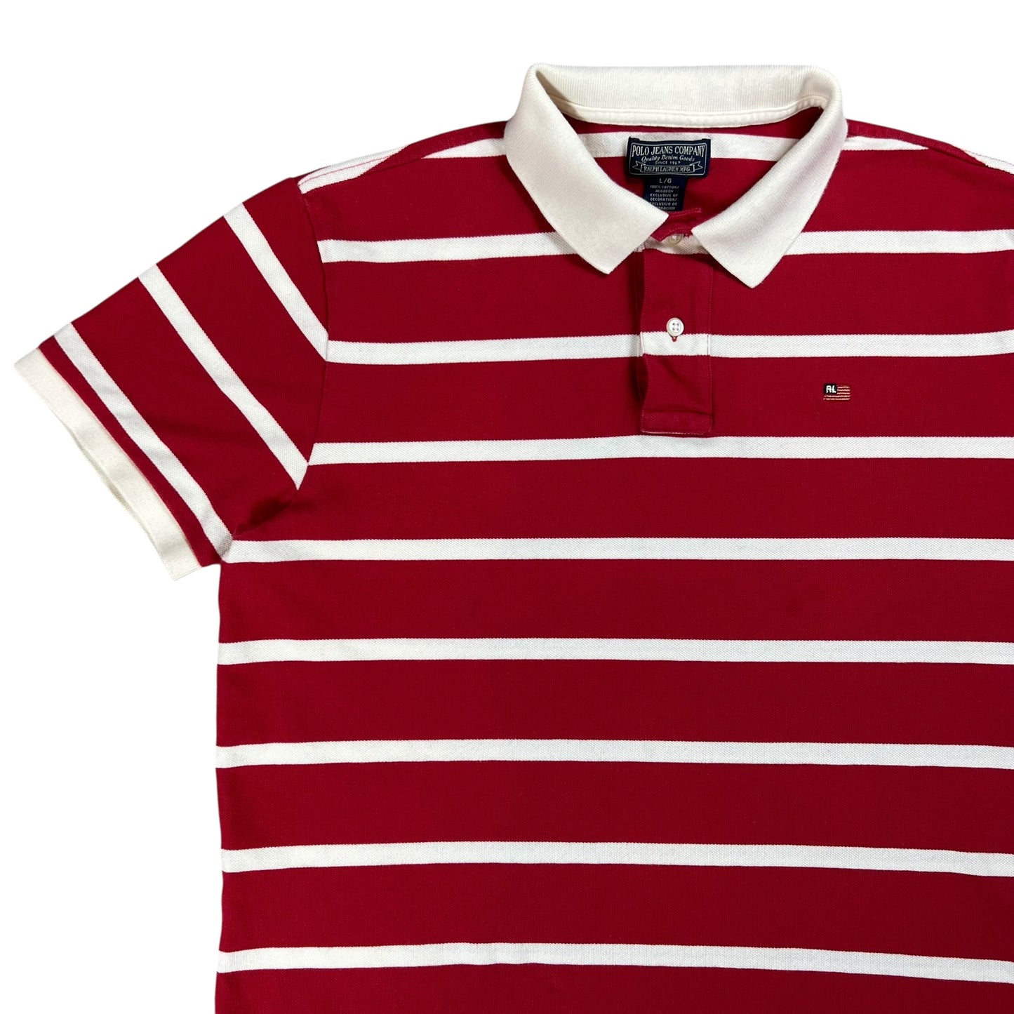 Vintage Y2K Polo Ralph Lauren Jeans Co. mini flag polo shirt (L)