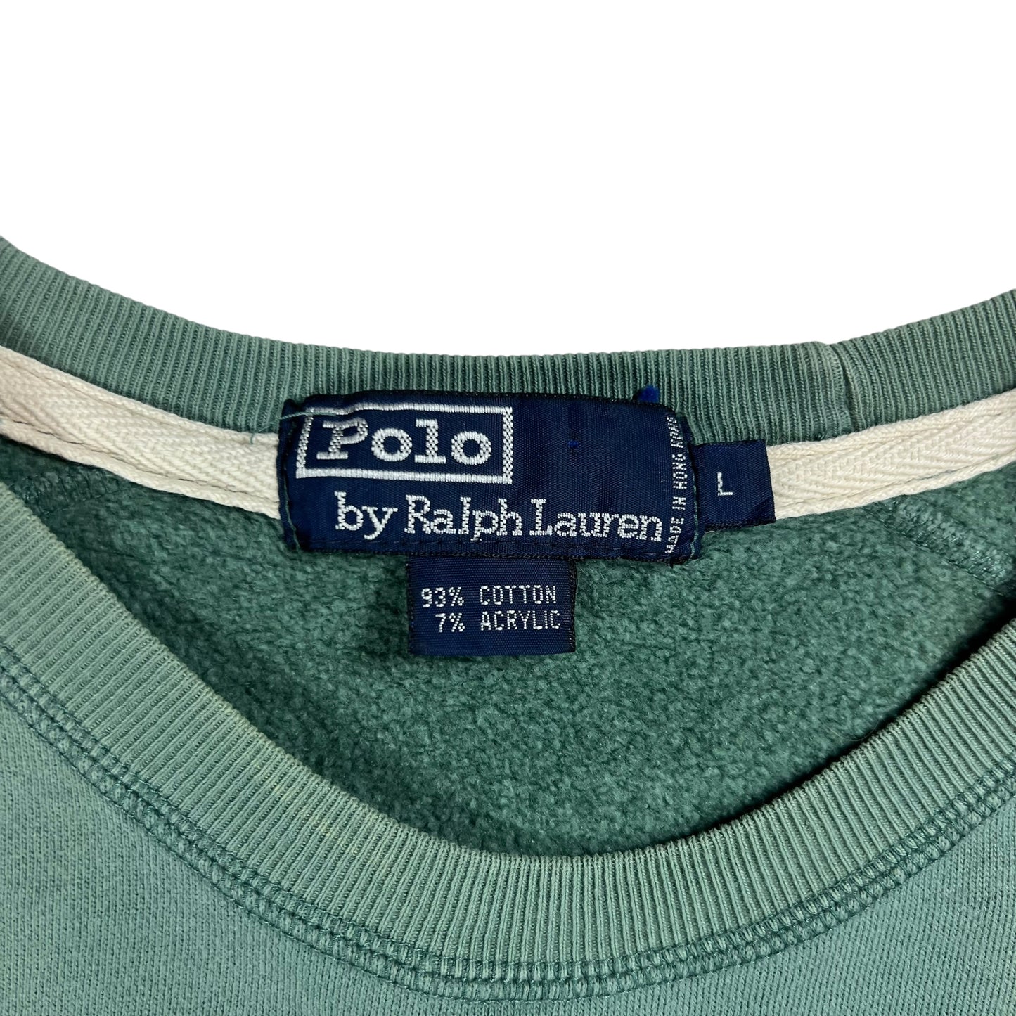 Vintage 90s Polo Ralph Lauren mini horse faded mint green crewneck (L)