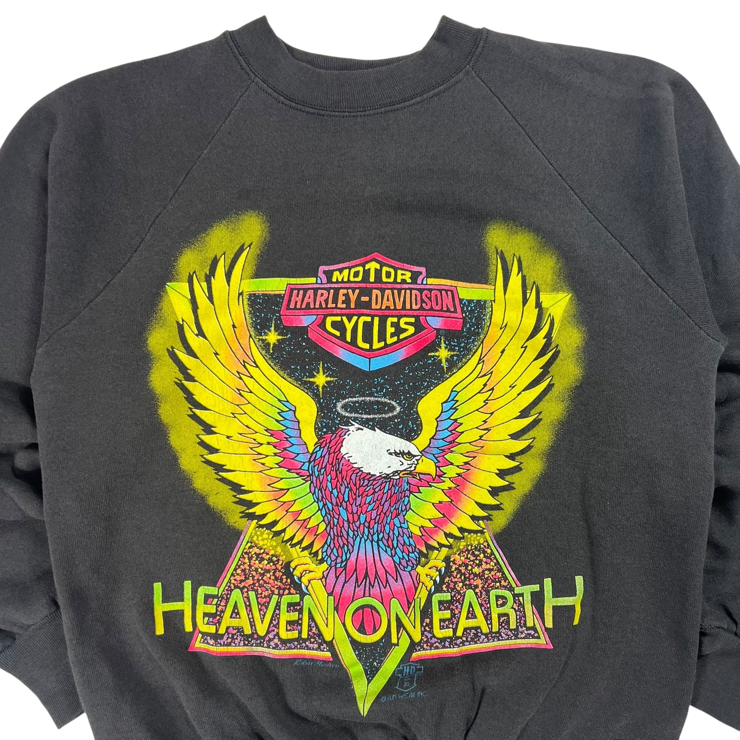 Vintage 80s Harley Davidson Motorcycles Heaven On Earth crewneck (S)