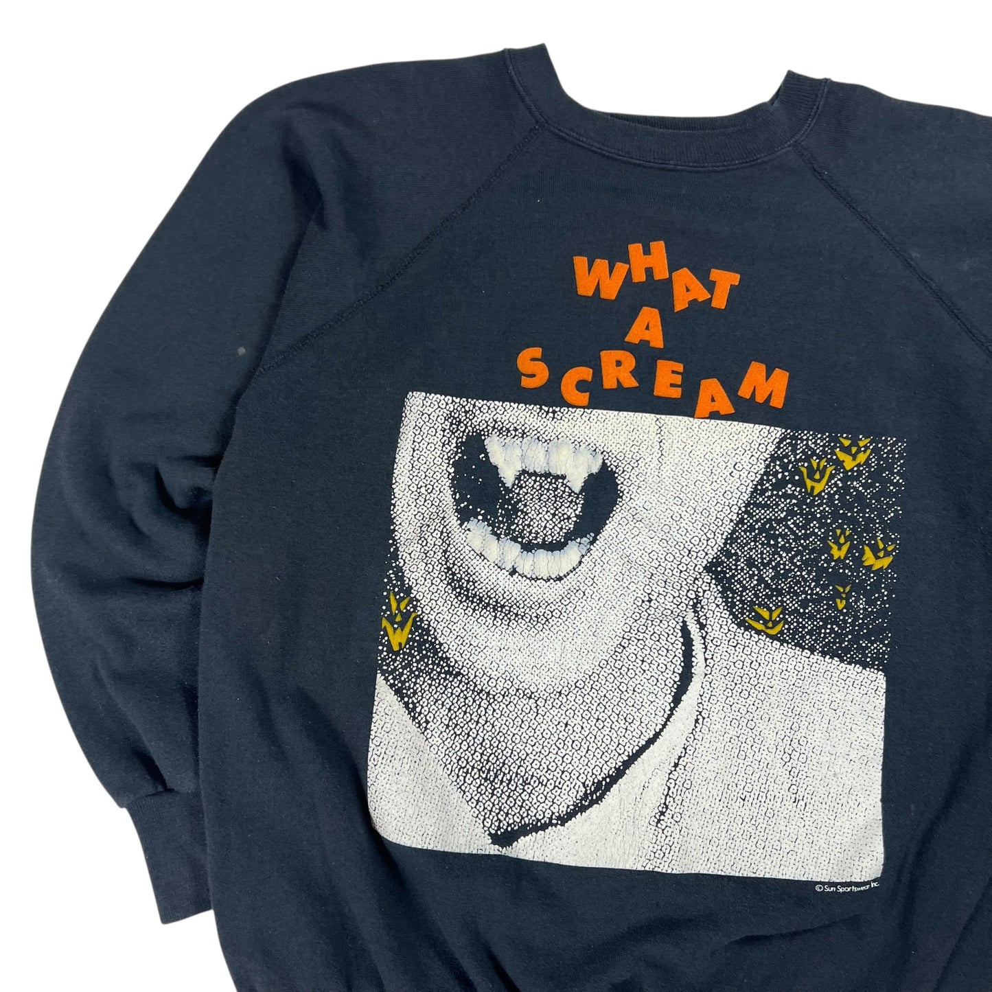 Vintage 80s WHAT A SCREAM Halloween spooky vampire crewneck (M)