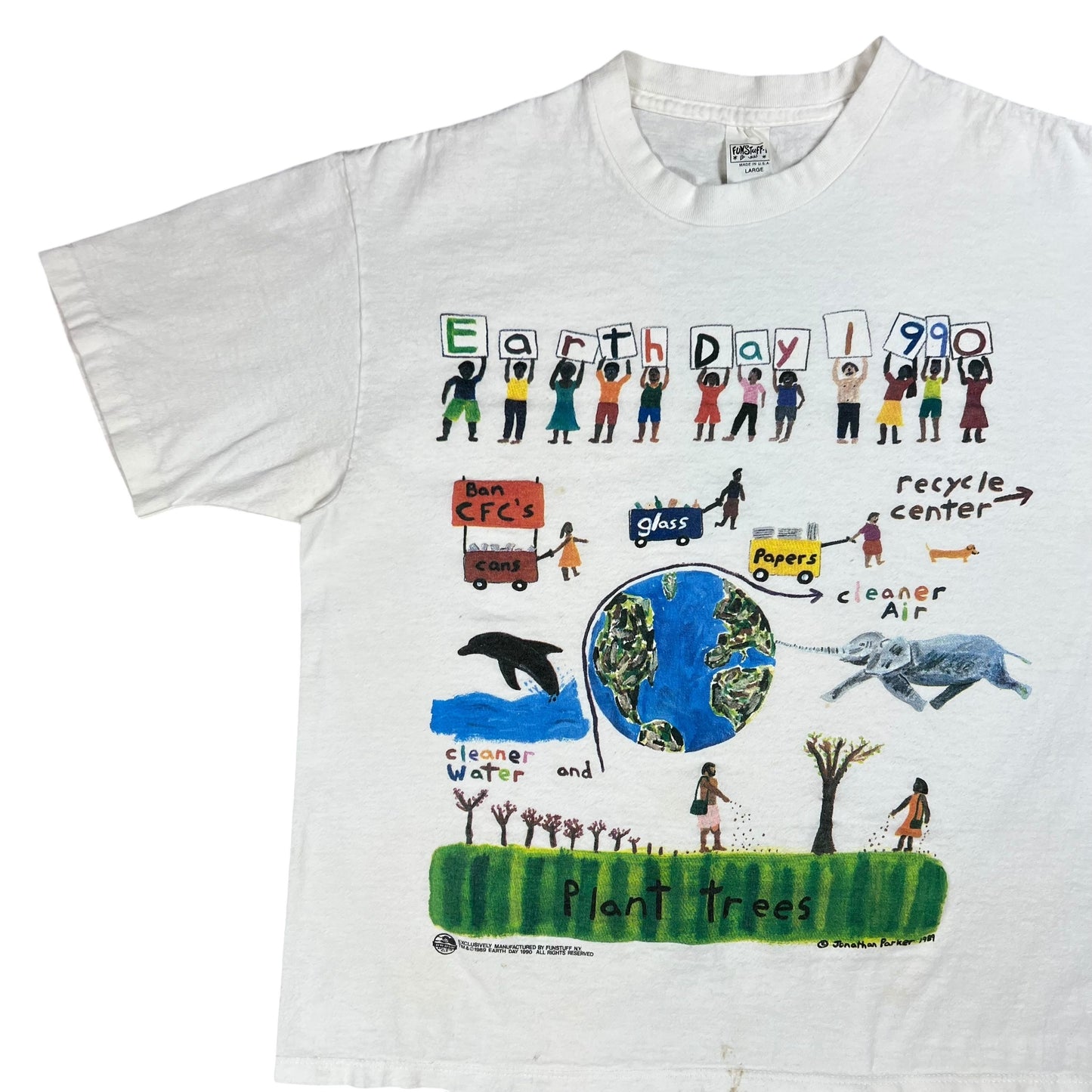 Vintage 1990 Earth Day Jonathan Parker art tee (M)