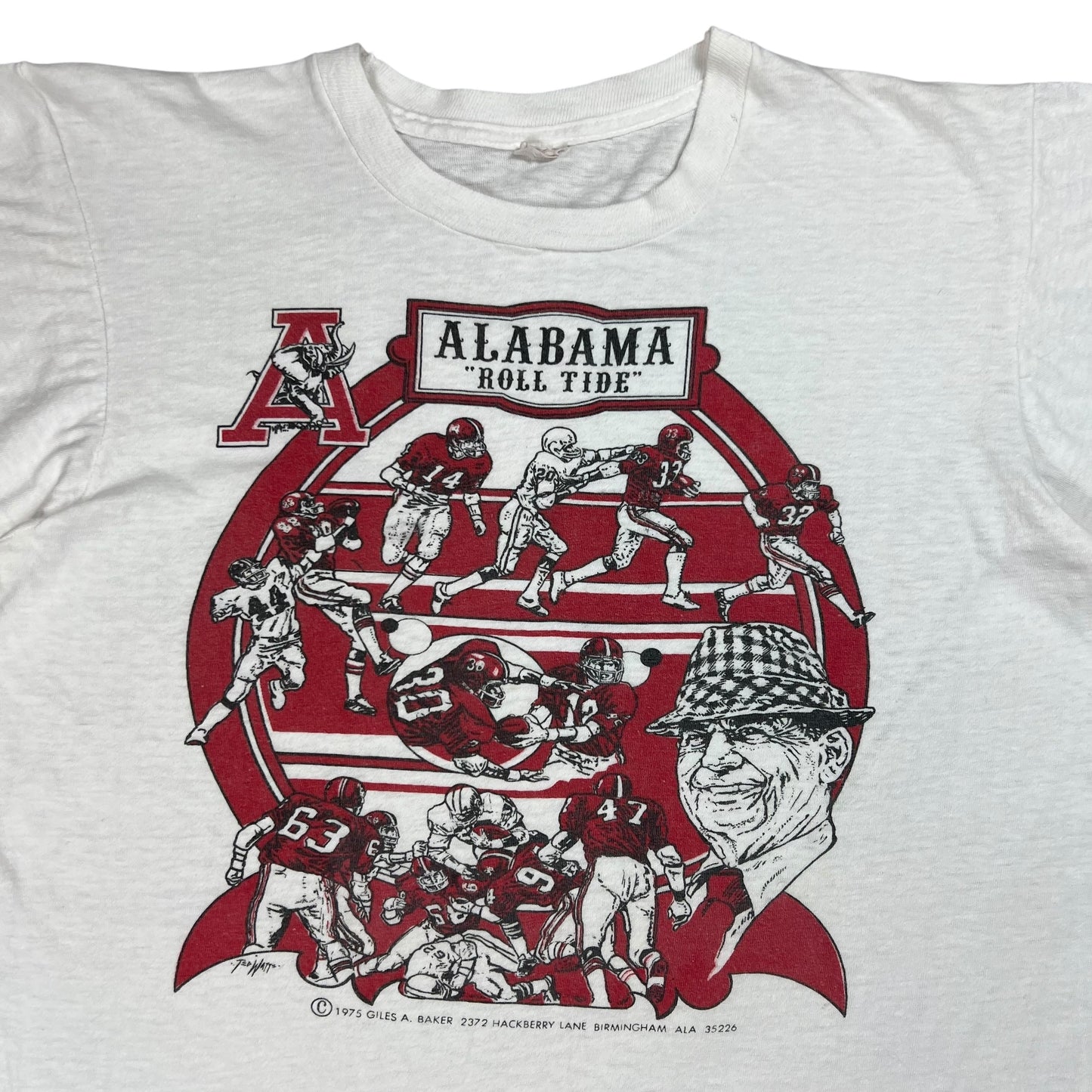 Vintage 1975 University of Alabama Football Crimson Tide Bear Bryant tee (M)
