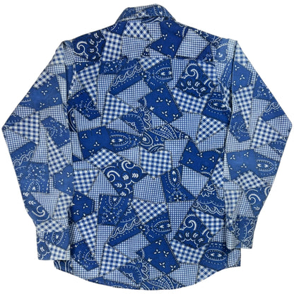 Vintage 1970s Sands Point Western Styling bandana pearl snap button up shirt (S/M)