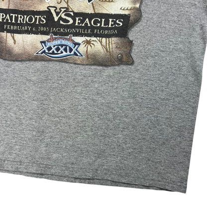 Vintage 2005 New England Patriots Philadelphia Eagles Super Bowl XXXIX tee (L)