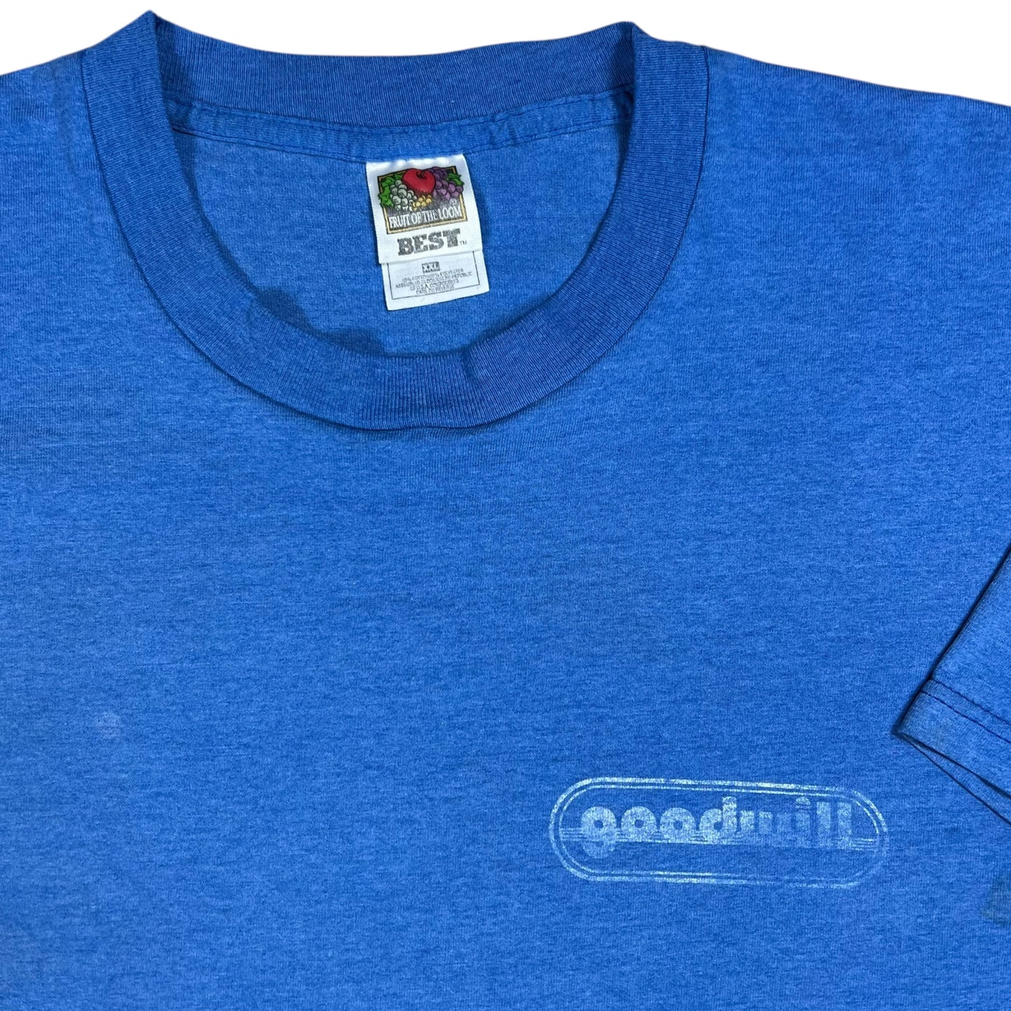 Vintage 90s goodwill thrift store faded blue tee (XXL)