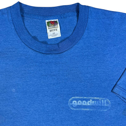 Vintage 90s goodwill thrift store faded blue tee (XXL)