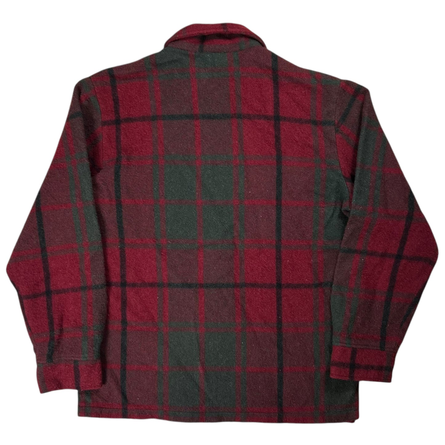 Vintage 1950s Woolrich wool plaid Henley flannel shirt (M)