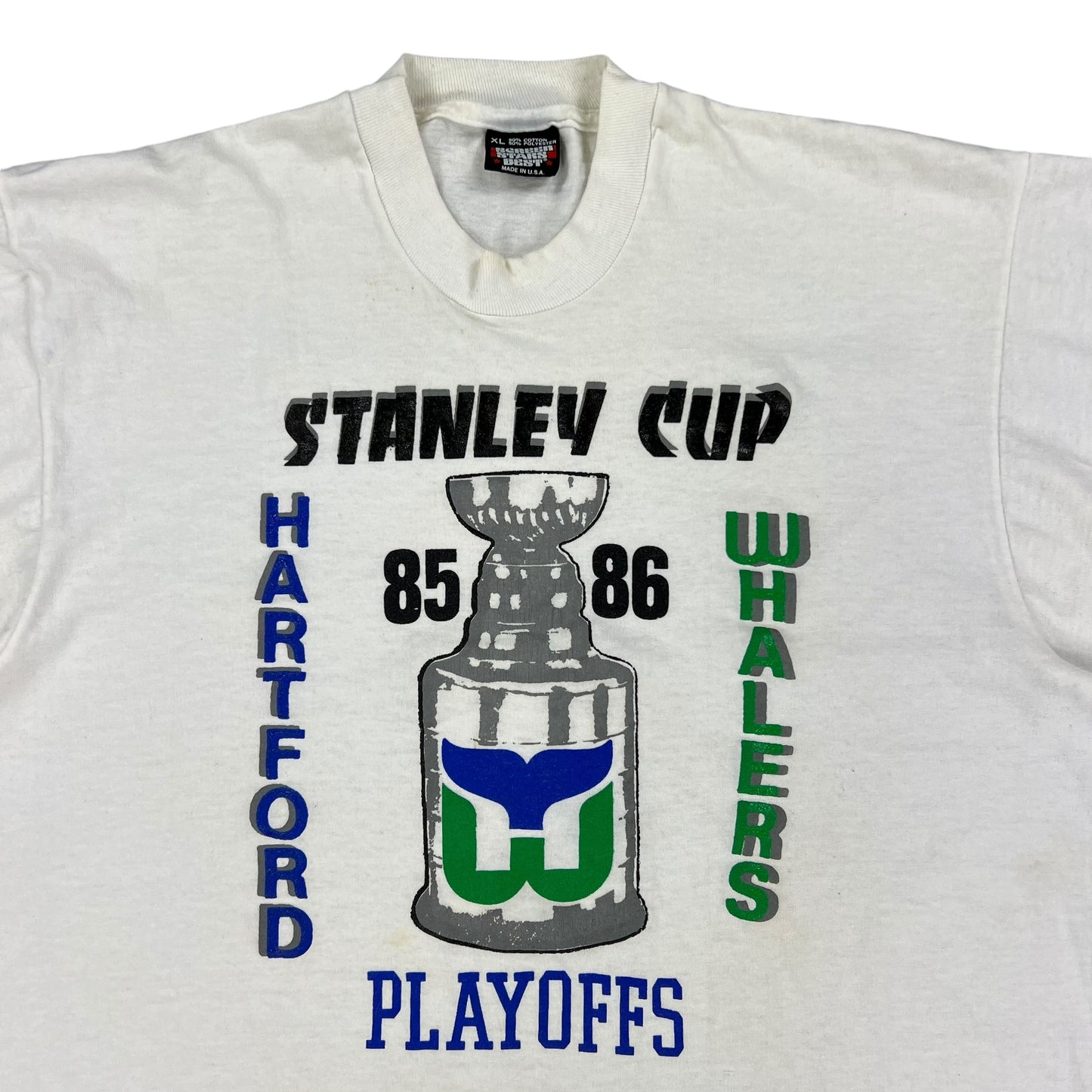 Vintage 1986 Hartford Whalers Stanley Cup tee (L)