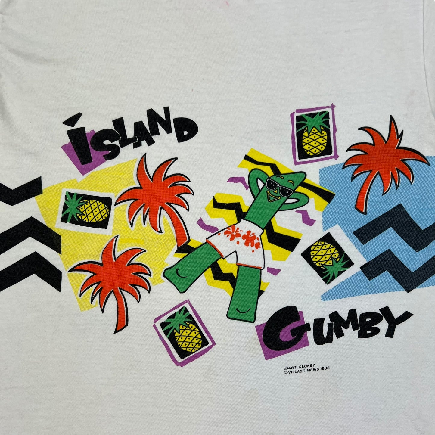 Vintage 1986 Island Gumby wrap around tee (L)